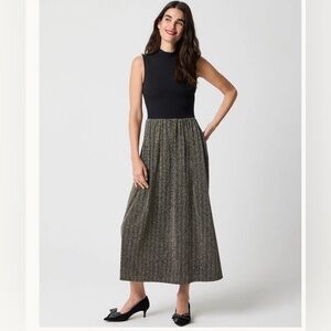 J. Crew Mockneck mixed-media sparkle dress Size large